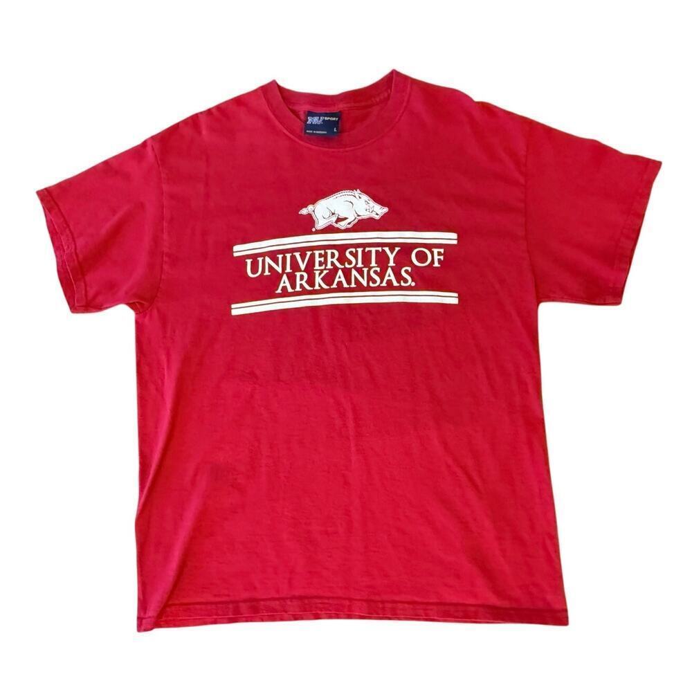 UNIVERSITY OF ARKANSAS MV Sport Vintage Tee T-Shirt Collegiate Gameday size L